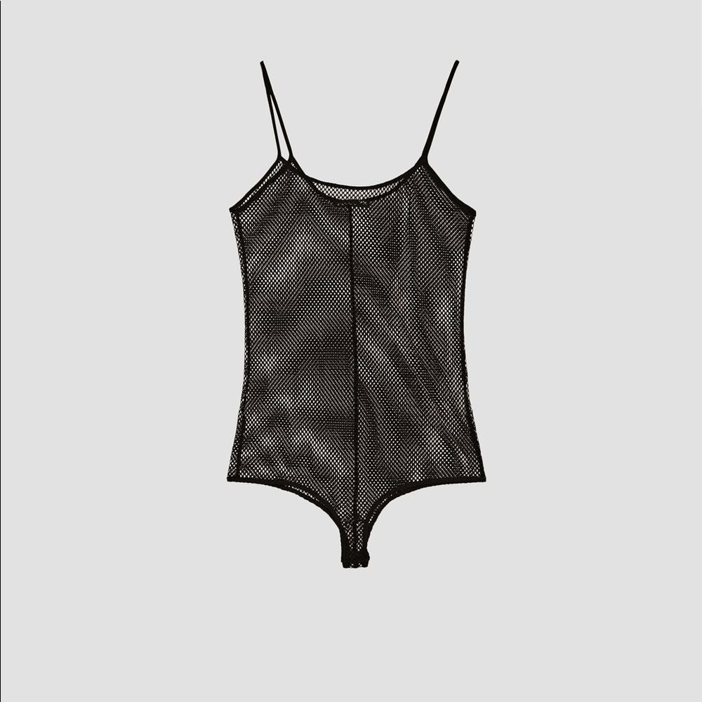 NWT Zara Black Mesh Bodysuit